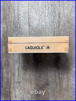 Laguiole L'Eclair Knife 6pc Set Wood Storage Box New