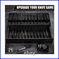 Large Black Pocket Knife Display Case Wooden Pocket Knife Case Bo. Fas