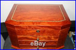 Large Knife Display Case Storage Cabinet withShadow Box on the top, Solid Wood