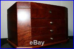 Large Knife Display Case Storage Cabinet withShadow Box on the top, Solid Wood