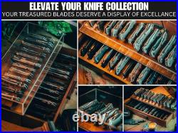 Large Pocket Knife Display Case for for 24 Knives Wooden Knife Collection Case Large Pocket Knife Display Case for for 24 Knives Wooden Knife Collection Case