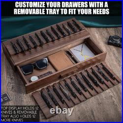Large Pocket Knife Display Case for for 24 Knives Wooden Knife Collection Case Large Pocket Knife Display Case for for 24 Knives Wooden Knife Collection Case