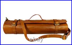 Leather Chef Knife Roll Bag Portable Storage Case 10 Pockets Knife & Tool Pouch