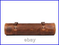Leather Chef Knife Roll Storage Bag Chef Knife Case Expandable 10 Pockets