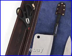 Leather Knife Roll Bag 10 Pockets Travel Case for Chefs Leather Knife Roll Bag 10 Pockets Travel Case for Chefs