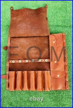Leather Knife Roll Portable Knife Storage Case Chef Knife Roll Holder Free P&P