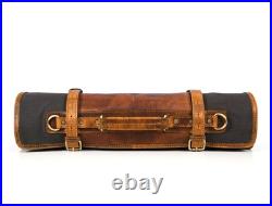 Leather Knife Roll Storage Bag, Elastic and Expandable 10 Pockets, Adjustable Leather Knife Roll Storage Bag, Elastic and Expandable 10 Pockets, Adjustable
