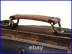 Leather Knife Roll Storage Bag, Elastic and Expandable 10 Pockets, Adjustable