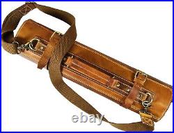 Leather Knife Roll Storage Bag, Elastic and Expandable 10 Pockets, Adjustable