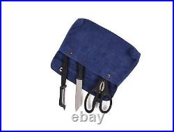 Leather Knife Roll Storage Bag Elastic and Expandable 10 Pockets Adjustable/D