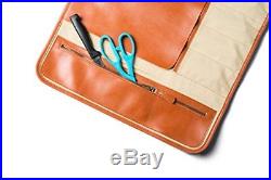Leather Knife Roll Up Storage Case Bag 8 Pocket Travel Picnic Professional QUICK