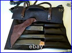 Leather knife roll Leather knife case Chef knife roll bag storage PERSONALIZED