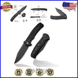 Lightweight Button Lock Pocket Knife 3.47'' 14C28N Blade with Deep Carry Clip