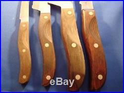 Lof of Four Vintage Chefco Knives With Storage Case French Chef, Utility, Paring