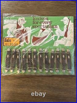 Lot Of 12 Vintage Store Display 3 Blade Stag Pocket Knives Ireland On Card NOS