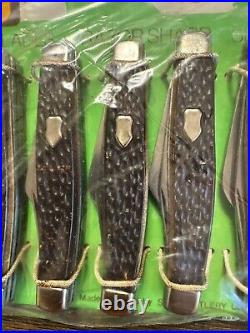 Lot Of 12 Vintage Store Display 3 Blade Stag Pocket Knives Ireland On Card NOS