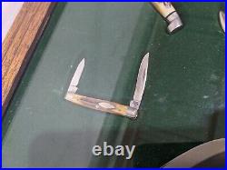 Lot of 11 Framed Case XX 4 Dot Razor Edge Knives Store Display Wooden Frame (1E)