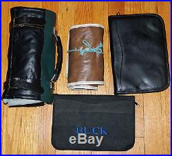 Lot of 4 Hickory Hills USA BUCK Pocket Knife Roll Carrying Storage Case Pack