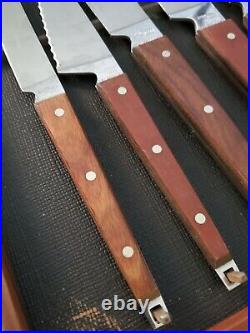 Lot of 5 vintage ECKO FLINT knifes 50's/60'S. W display storage case full tang