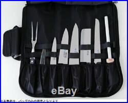 MAC KR-108 Black Kitchen Knife Roll Bag Storage 560g Carry Case JAPAN