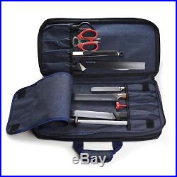 Messermeister 18 Pocket Denim Chef's Knife Storage Case / Luggage Blue