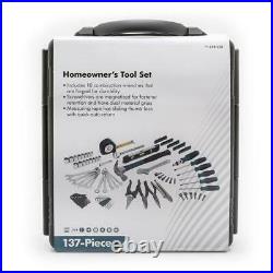 Metric Home Tool Kit Set Versatile Tri-Fold Blow-Molded Storage Case (137-Piece)