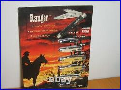 Mint Vintage 6 Ranger Colonial 1977 Store Advertising Display Case Pocket Knives