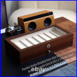 Modern Dust-Proof Knife Display Case for 15-17 Folding Knives in Walnut Finish Modern Dust-Proof Knife Display Case for 15-17 Folding Knives in Walnut Finish