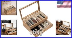 Multi-Functional Knife Display Case for Collectors Rustic Design with Drawer