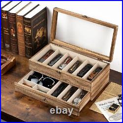 Multi-Functional Knife Display Case for Collectors Rustic Design with Drawer