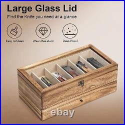Multi-Functional Knife Display Case for Collectors Rustic Design with Drawer