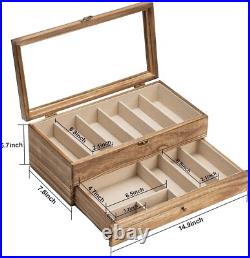 Multi-Functional Knife Display Case for Collectors Rustic Design with Drawer