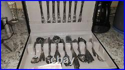 National Stainless Korea 60 Piece Set Knives Forks Spoons In Storage Case