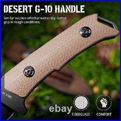 Nedfoss Survival Knife with Fire Starter, 4 D2 Steel Hunting Knife with Leat