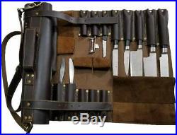 New Leather Chef knife Roll Portable case Knife Holder Kitchen Tool Storage KB03