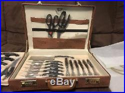 New Royal Germany 24pc Kitchen Knife Set In Leather Storage Case