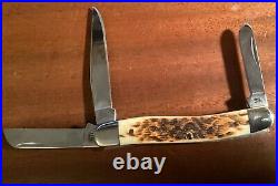 New Vintage Case XX USA 6318 SS Bone Stockman Knife with Storage Case