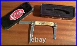 New Vintage Case XX USA 6318 SS Bone Stockman Knife with Storage Case