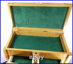 Nice Oak Veneer Storage Knife Jewelry Collectibles Box Case Cabinet