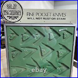 Old Hickory Folding Pocket Knife Dealer Store Display Case 24 Tall