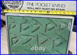 Old Hickory Folding Pocket Knife Dealer Store Display Case 24 Tall