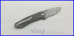 PMP Knives Spartan Folding Knife 3.1 Damascus Steel Blade Green Micarta Handle