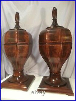 Pair of Antique Mahogany Inlaid Cutlery/knife Storage Cases/Boxes/Urns Exc. Cond