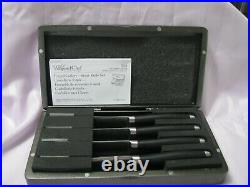 Pampered Chef Steak Knife Set (4) Wood Storage Case with Magnetic Closure NEW