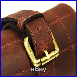 Personalized Handmade Roll Knife Genuine Leather Bag Chef Case Storage Handles