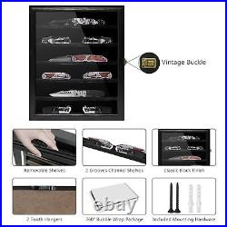 Pocket Knife Display Case, 6 Rows Knife Display Case with HD Toughened Glass, M