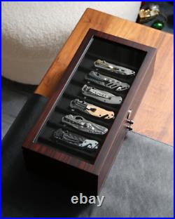 Pocket Knife Display Case for Men Collection Holder 22-26 Folding Knife with Ebo Pocket Knife Display Case for Men Collection Holder 22-26 Folding Knife with Ebo