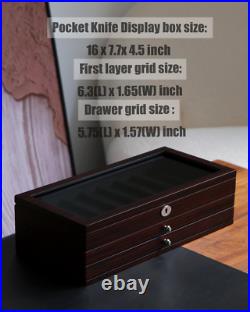 Pocket Knife Display Case for Men Collection Holder 22-26 Folding Knife with Ebo Pocket Knife Display Case for Men Collection Holder 22-26 Folding Knife with Ebo