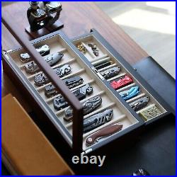 Pocket Knife Display Case for men collection holder 15-17 folding knife with