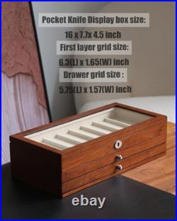 Pocket Knife Display Case for men collection holder 22-26 folding knife with Pocket Knife Display Case for men collection holder 22-26 folding knife with